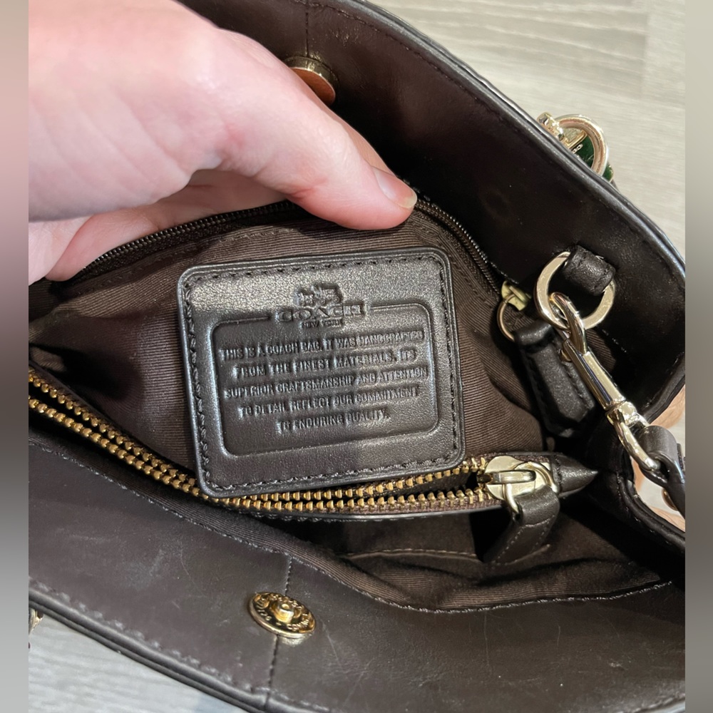 Coach Minetta Python Embossed Leather Satchel / C… - image 5